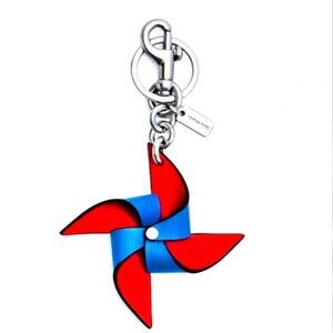 Coach Red and Blue Pinwheel Keychain